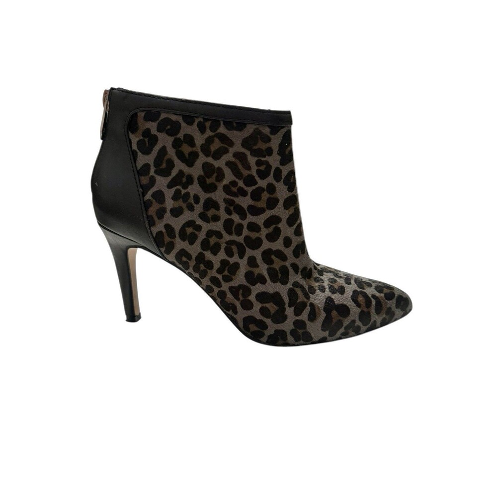 Adrienne Vittadini Av-Nyla Calf Hair Leather Pointed Toe Zip Ankle Bootie 7.5M